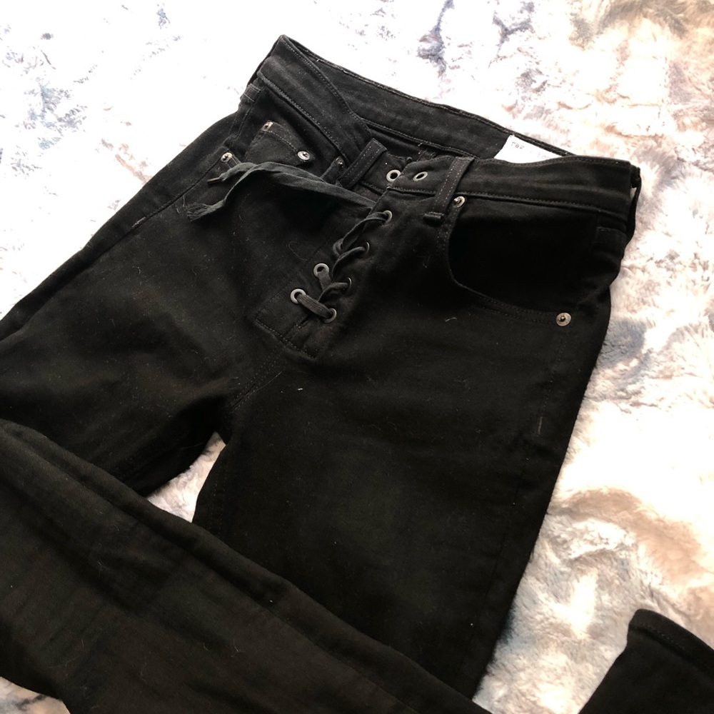 Rag & Bone black lace jeans